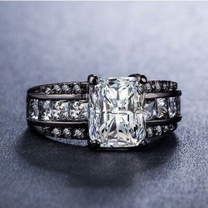 New 14kt Black Gold Plated Women Ring Jewelry Wedding Ring Size 6-10